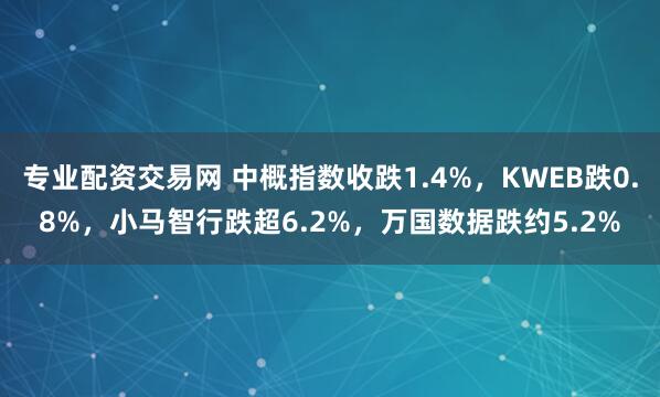 专业配资交易网 中概指数收跌1.4%，KWEB跌0.8%，小马智行跌超6.2%，万国数据跌约5.2%